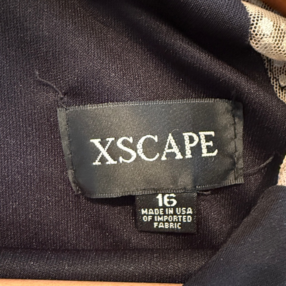 Xscape Black gown with Silver beaded sleeves - Picture 4 of 4